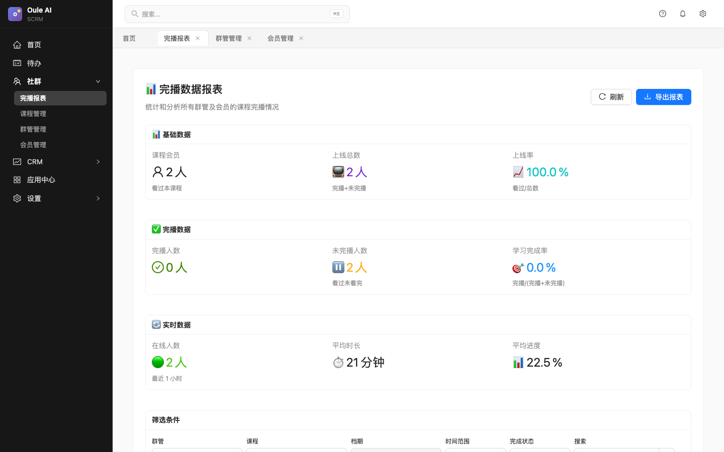 完播报表界面